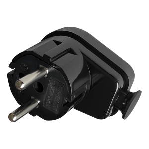 Angle plug Uni-Schuko 16A, 230V, black, 24pcs