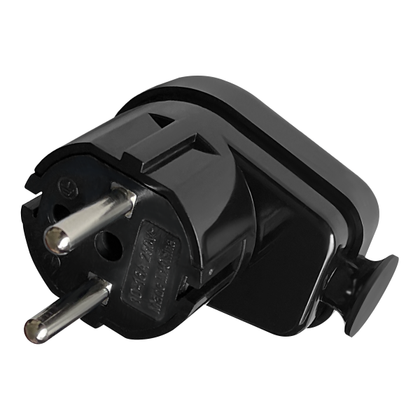 Wtyczka kątowa Uni-Schuko 16A, 230V, czarna, 24 sztuki