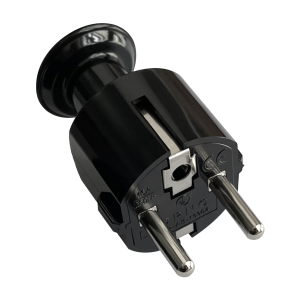 Wtyczka prosta Uni-Schuko 16A, 230V, czarna, 24 sztuki