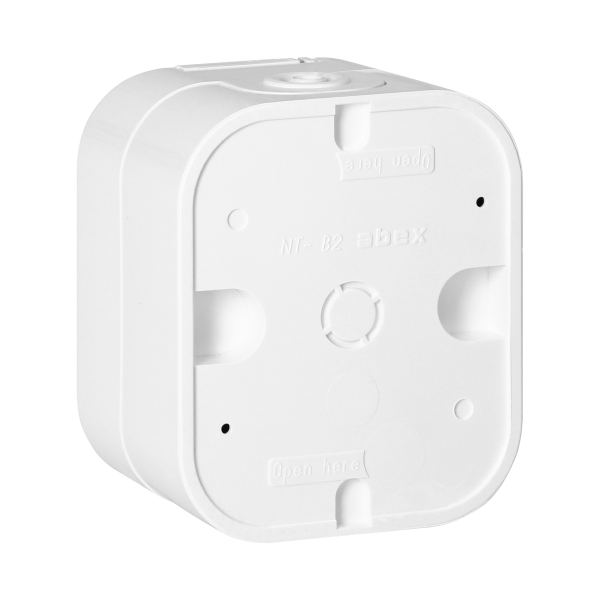 Surface-mounted single socket 2P+E, splash-proof with cover B2, IP54, NT-16B2, white