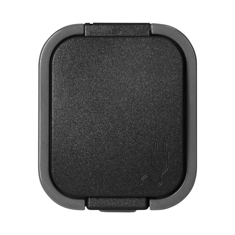 Surface-mounted single socket 2P+E, splash-proof with cover B2, IP54, NT-16B2, gray/black