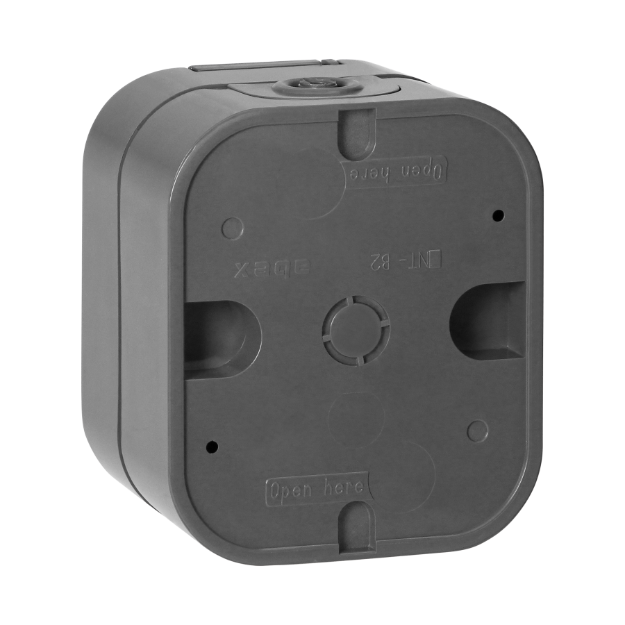 Surface-mounted single socket 2P+E, Schuko, splash-proof with cover B2, IP54, NT-17B2, gray