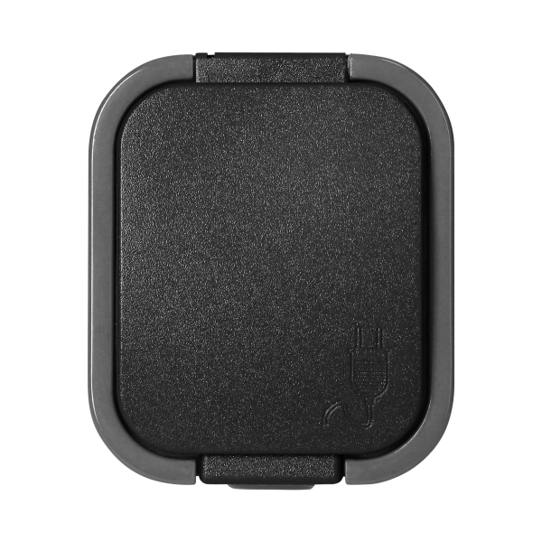 Surface-mounted single socket 2P+E, Schuko, splash-proof with cover B2, IP54, NT-17B2, gray/black