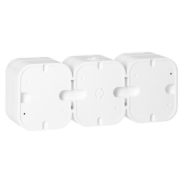 Surface-mounted triple socket 3x2P+E, Schuko, splash-proof with cover B2, IP54, NT-317 B2, white
