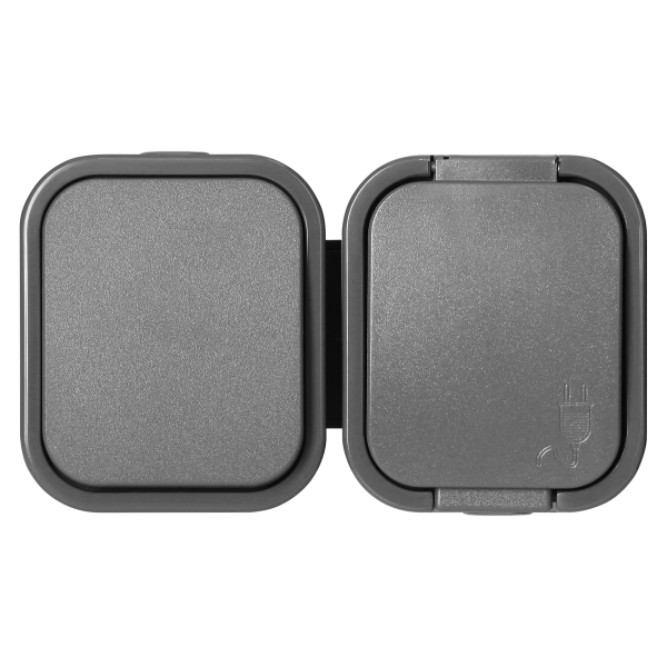 Surface-mounted single-pole switch + Single socket 2P+E B2, IP54, GWN-B2, gray