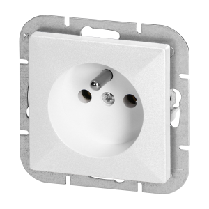 Flush-mounted single socket 2P+E Pearl, 16A, 250V, PT-16P, white