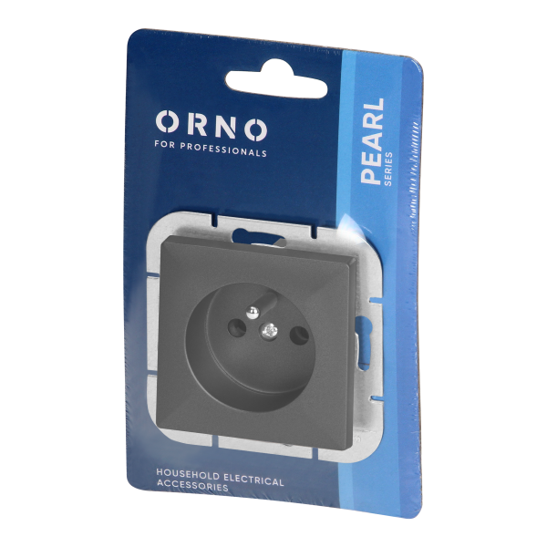 Gniazdo pojedyncze p/t 2P+Z Pearl, 16A, 250V, PT-16P, czarny