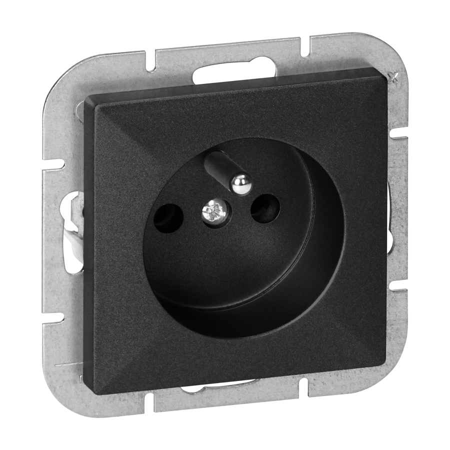 Gniazdo pojedyncze p/t 2P+Z Pearl, 16A, 250V, PT-16P, czarny