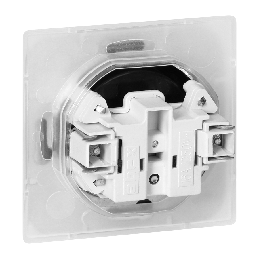 Flush-mounted single socket 2P+E weather proof with cover Pearl, 16A, 250V, PT-16PH, black