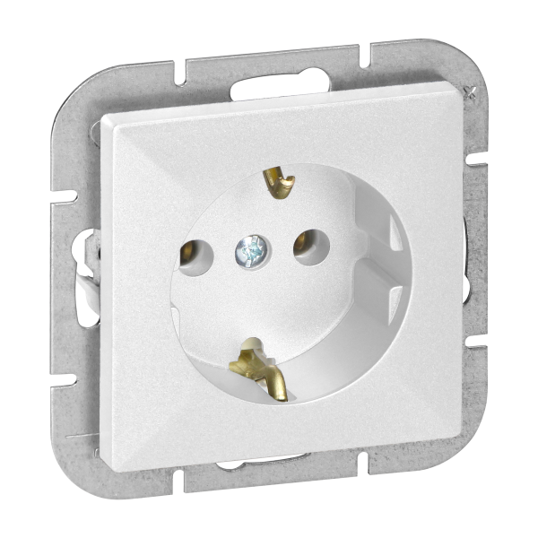 Gniazdo pojedyncze p/t 2P+Z Schuko Pearl, 16A, 250V, PT-17P, biały