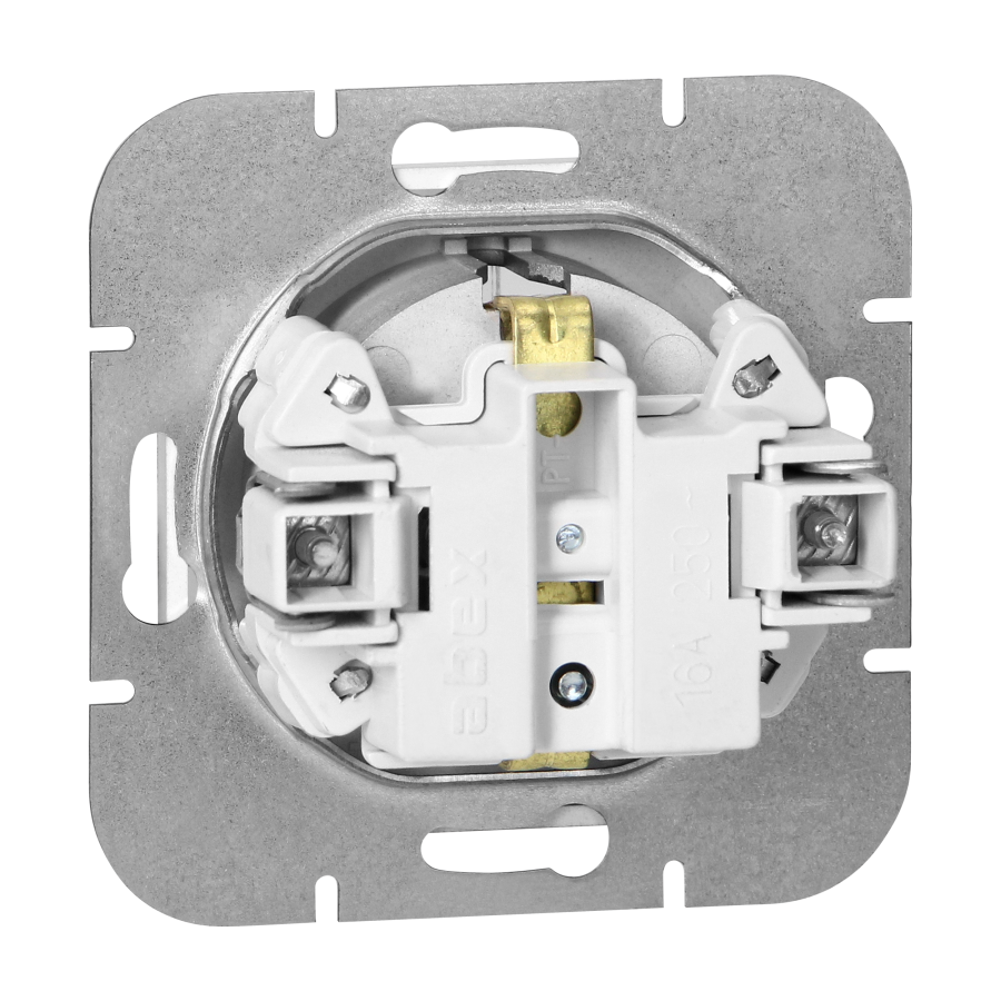 Flush-mounted single socket 2P+E Schuko Pearl, 16A, 250V, PT-17P, white