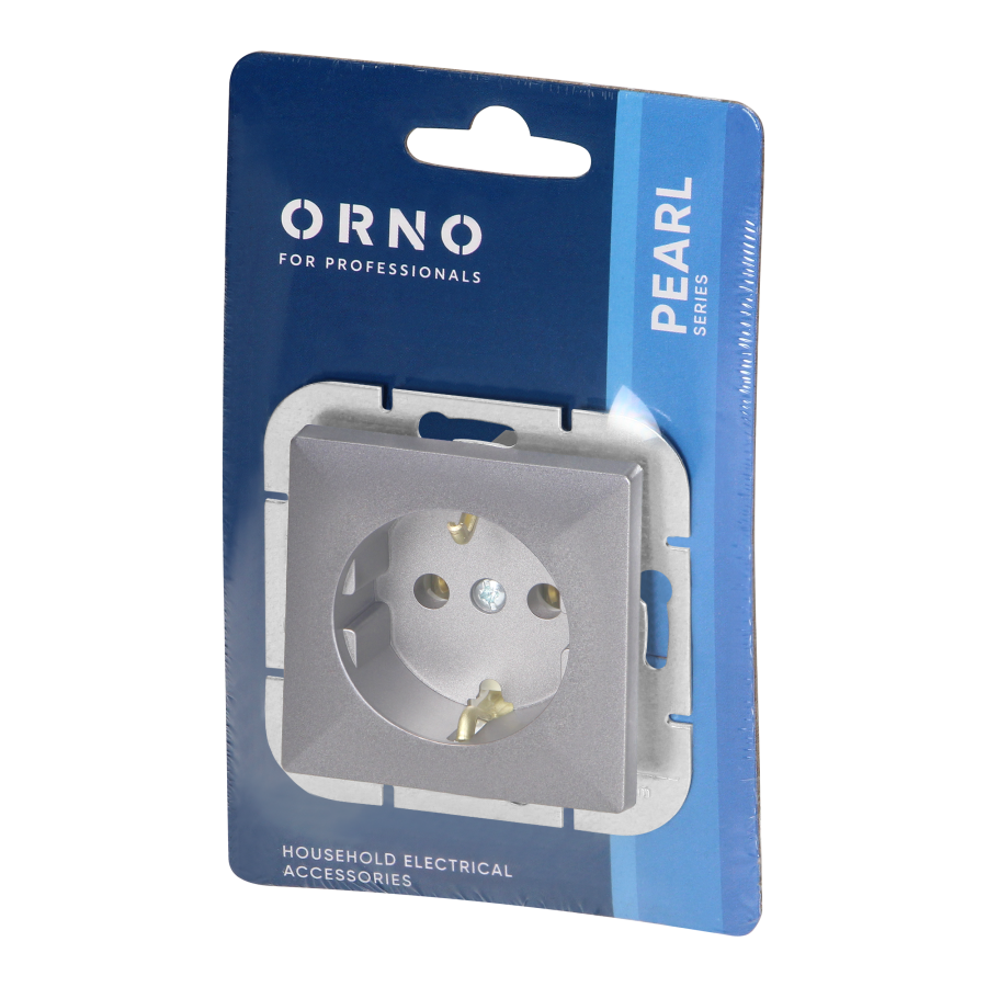 Gniazdo pojedyncze p/t 2P+Z Schuko Pearl, 16A, 250V, PT-17P, antracyt