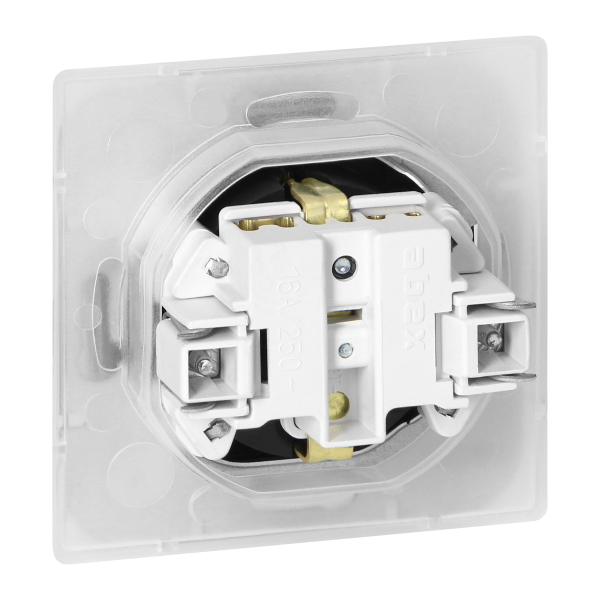 Flush-mounted single socket 2P+E Schuko weather proof with cover Pearl, 16A, 250V, PT-17PH, white