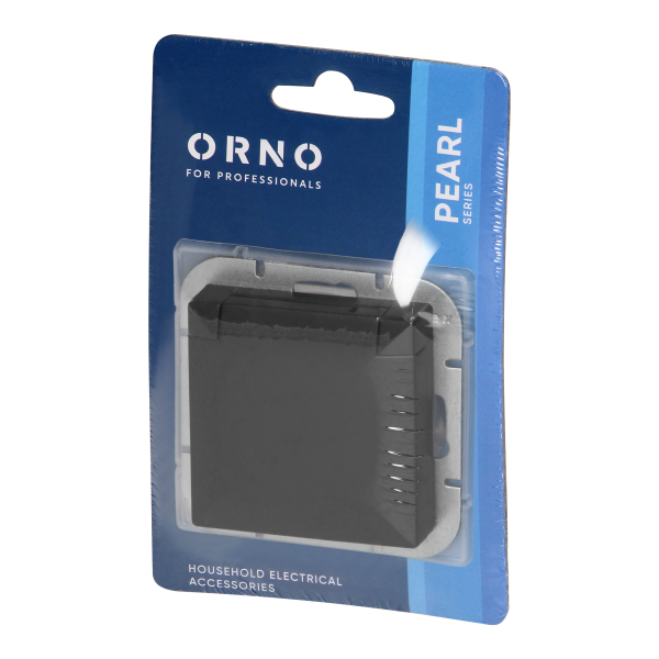 Flush-mounted single socket 2P+E Schuko weather proof with cover Pearl, 16A, 250V, PT-17PH, black