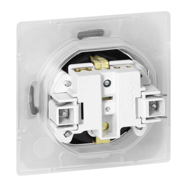 Flush-mounted single socket 2P+E Schuko weather proof with cover Pearl, 16A, 250V, PT-17PH, black