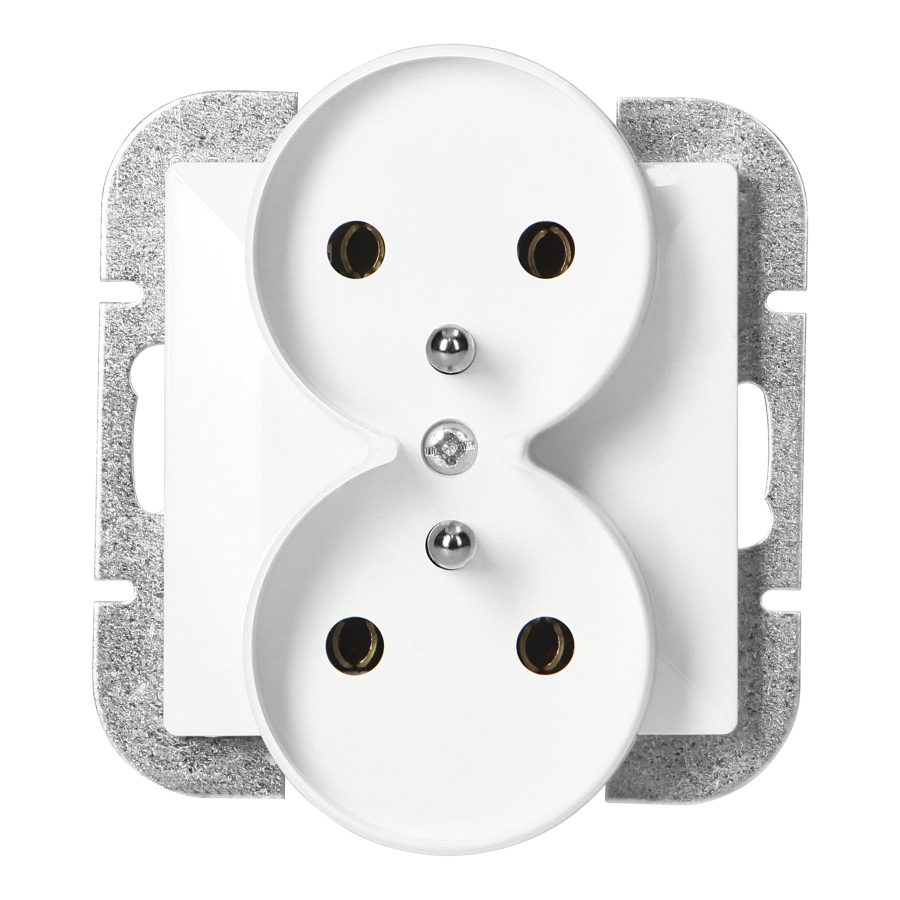 Gniazdo podwójne p/t 2x2P+Z Pearl, 16A, 250V, PT-6 PR, biały