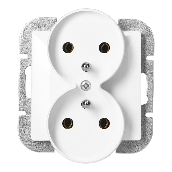 Gniazdo podwójne p/t 2x2P+Z Pearl, 16A, 250V, PT-6 PR, biały