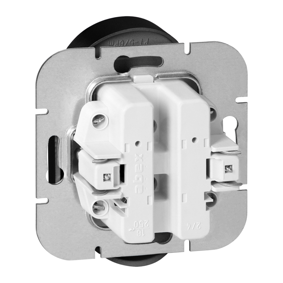 Flush-mounted double socket 2x2P+E Pearl, 16A, 250V, PT-6 PR, black