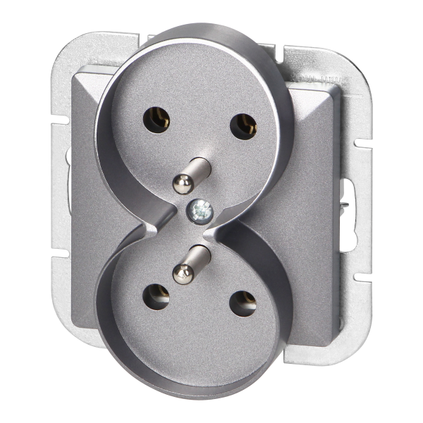 Gniazdo podwójne p/t 2x2P+Z Pearl, 16A, 250V, PT-6 PR, antracyt