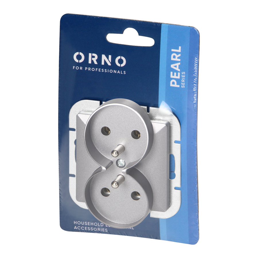 Gniazdo podwójne p/t 2x2P+Z Pearl, 16A, 250V, PT-6 PR, antracyt