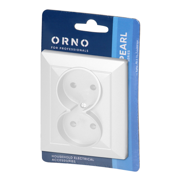 Flush-mounted double socket 2x2P Pearl, 16A, 250V, PT-5 P, white