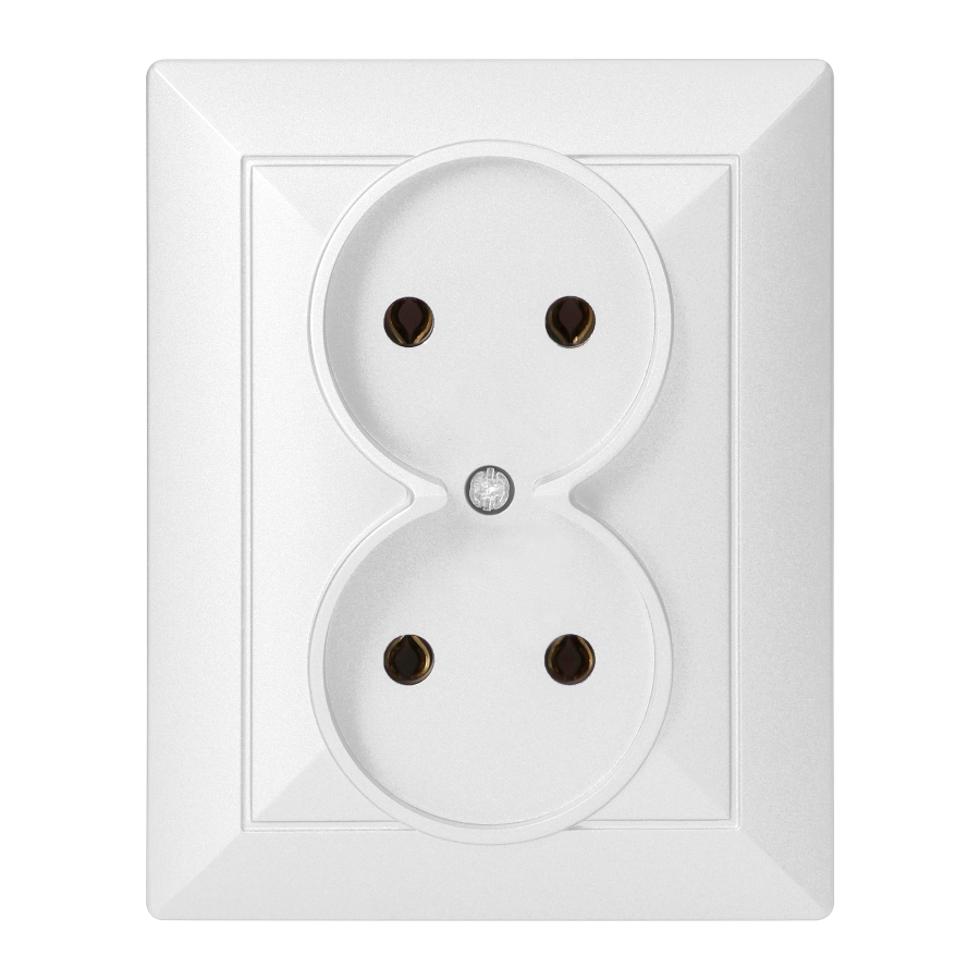 Gniazdo podwójne p/t 2x2P Pearl, 16A, 250V, PT-5 P, biały