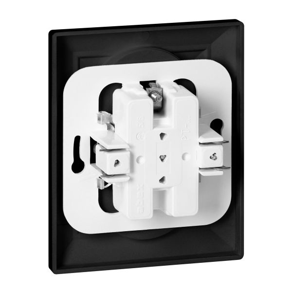 Flush-mounted double socket 2x2P Pearl, 16A, 250V, PT-5 P, black