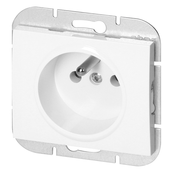 Flush-mounted single socket 2P+E Onyx, 16A, 250V, PT-16O, white
