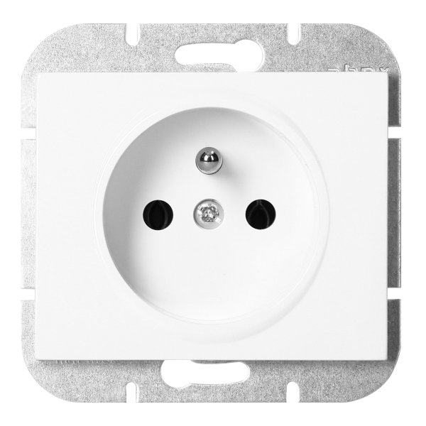 Flush-mounted single socket 2P+E Onyx, 16A, 250V, PT-16O, white