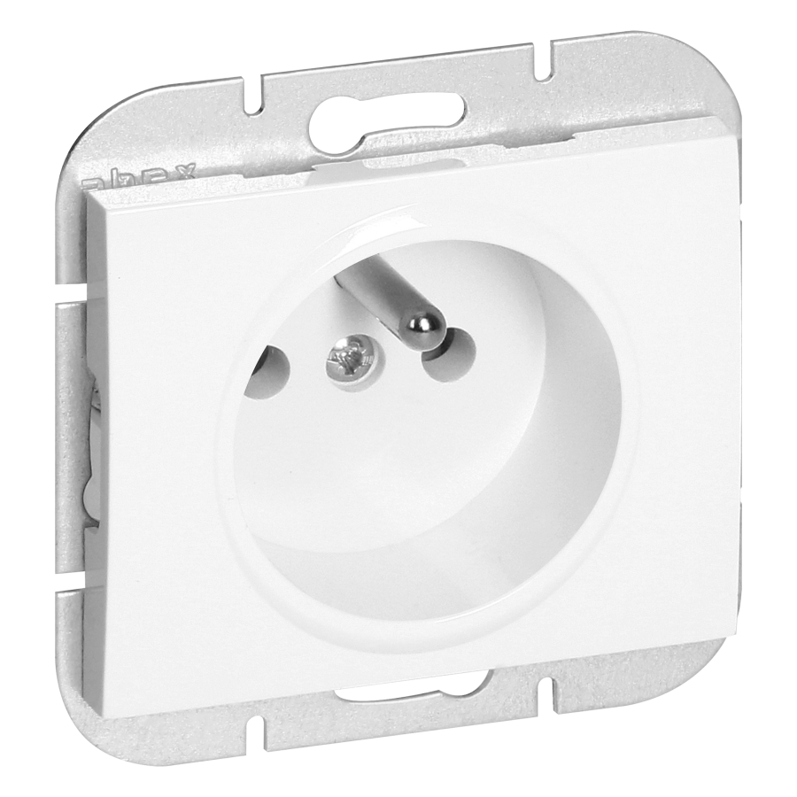Flush-mounted single socket 2P+E Onyx, 16A, 250V, PT-16O, white