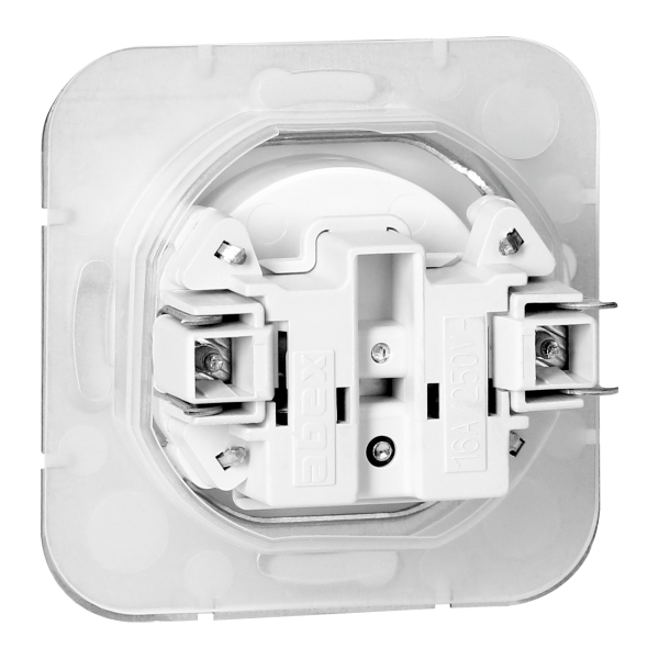 Flush-mounted single socket 2P+E weather proof with cover Onyx, 16A, 250V, PT-16OH, white
