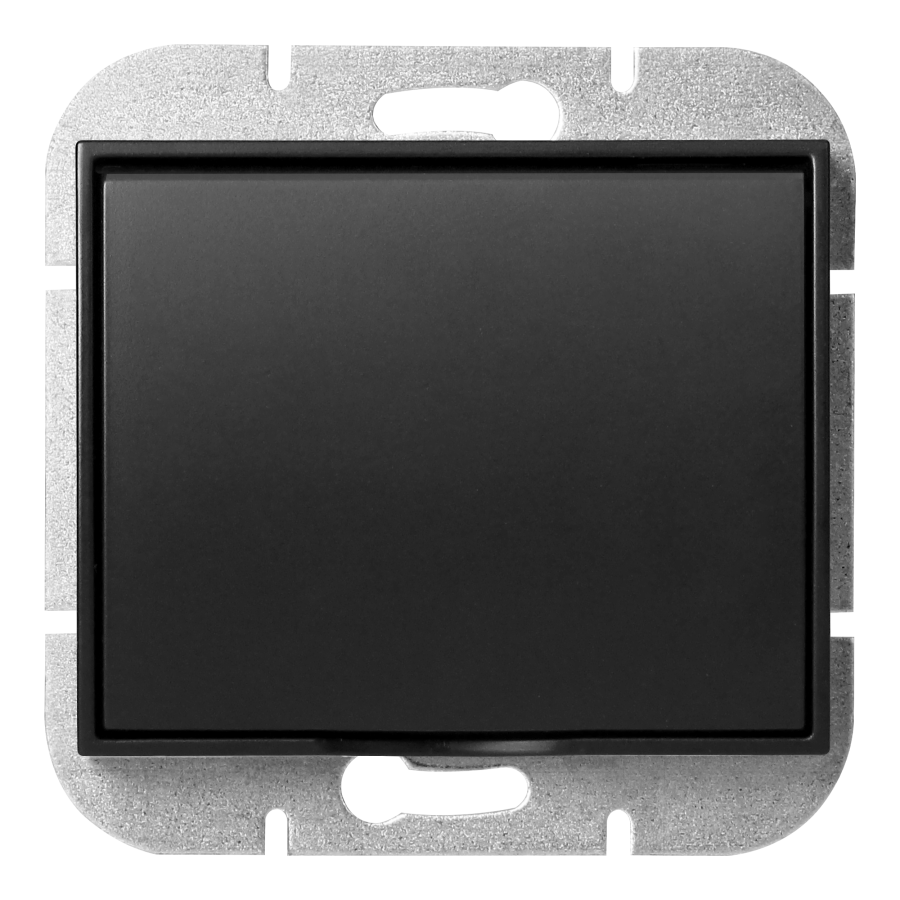 Flush-mounted single socket 2P+E weather proof with cover Onyx, 16A, 250V, PT-16OH, black