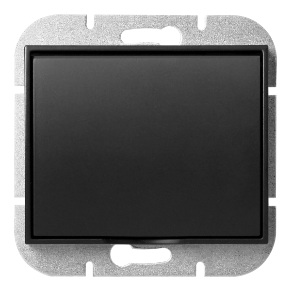 Flush-mounted single socket 2P+E weather proof with cover Onyx, 16A, 250V, PT-16OH, black