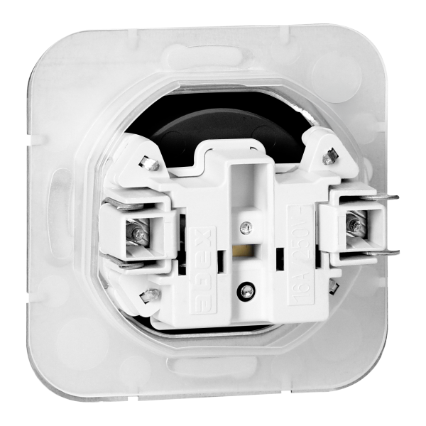 Flush-mounted single socket 2P+E weather proof with cover Onyx, 16A, 250V, PT-16OH, black