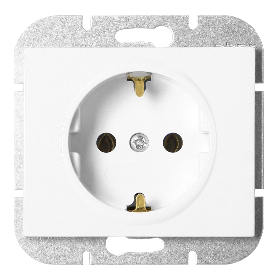 Flush-mounted single socket 2P+E Schuko Onyx, 16A, 250V, PT-17O, white