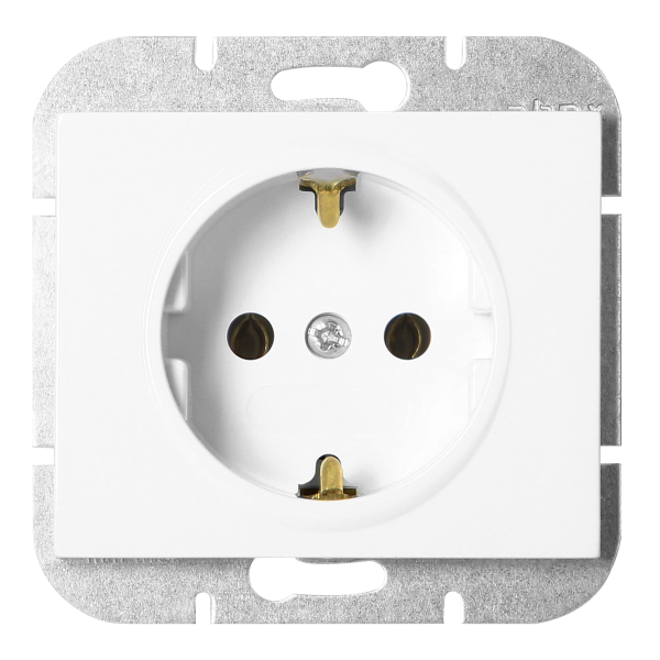 Flush-mounted single socket 2P+E Schuko Onyx, 16A, 250V, PT-17O, white