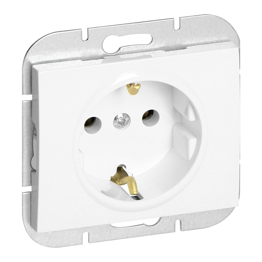 Gniazdo pojedyncze p/t 2P+Z Schuko Onyx, 16A, 250V, PT-17O, biały