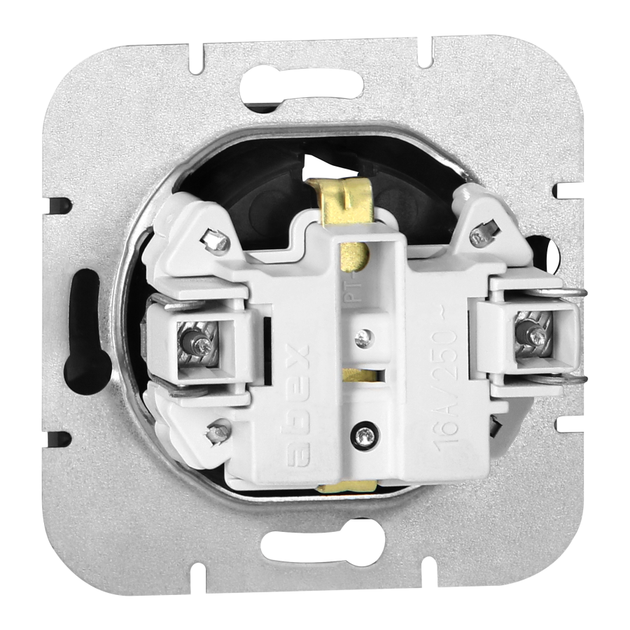 Flush-mounted single socket 2P+E Schuko Onyx, 16A, 250V, PT-17O, black