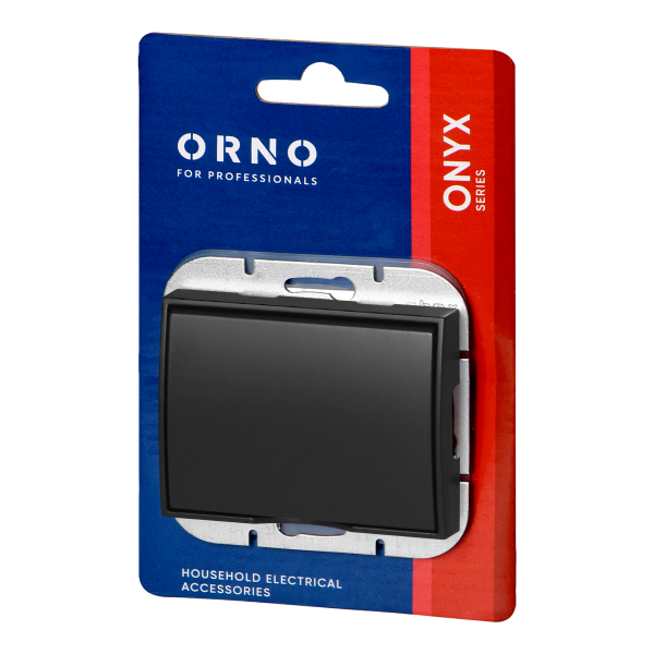 Gniazdo pojedyncze p/t 2P+Z Schuko bryzgoszczelne z klapką Onyx, 16A, 250V, PT-17OH, czarny