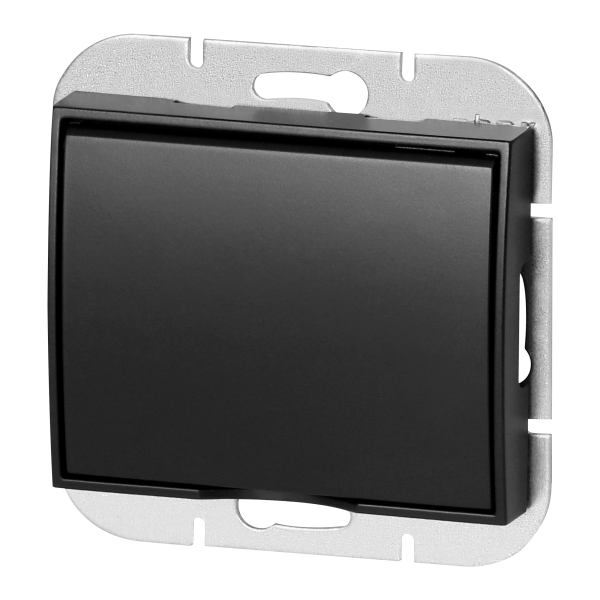 Flush-mounted single socket 2P+E Schuko weather proof with cover Onyx, 16A, 250V, PT-17OH, black