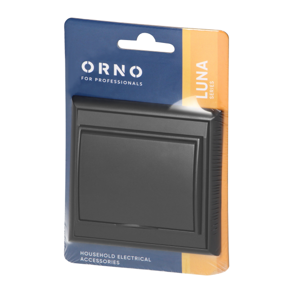 Gniazdo pojedyncze p/t 2P+Z, bryzgoszczelne z klapką Luna, 16A, 250V, PT-16LH, czarny