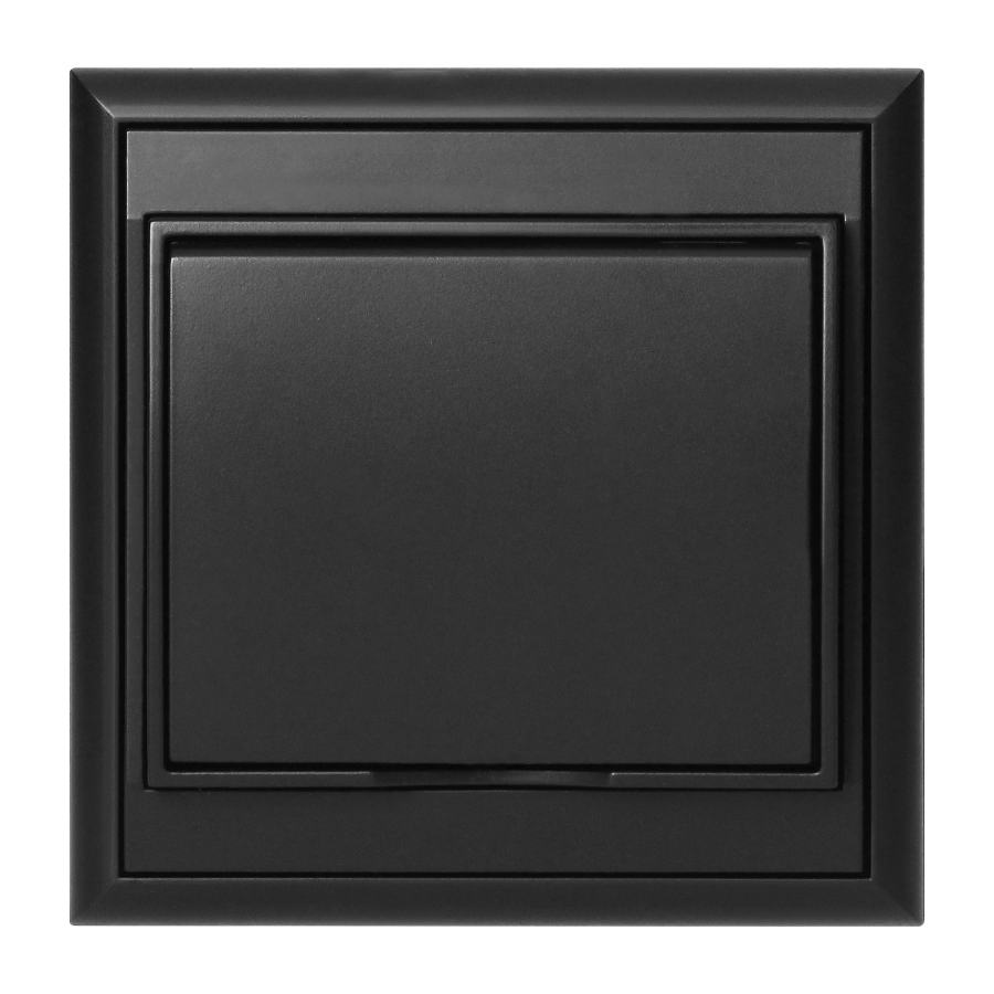 Flush-mounted single socket 2P+E, weather proof with cover Luna, 16A, 250V, PT-16LH, black