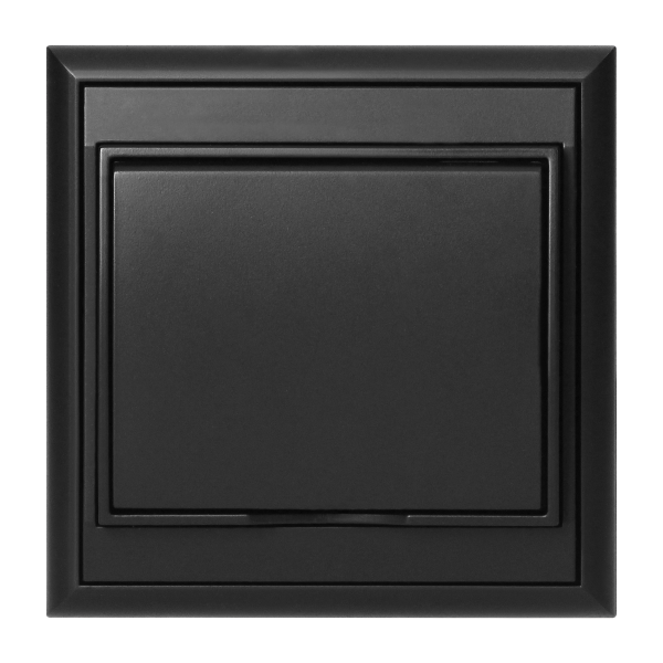 Flush-mounted single socket 2P+E, weather proof with cover Luna, 16A, 250V, PT-16LH, black