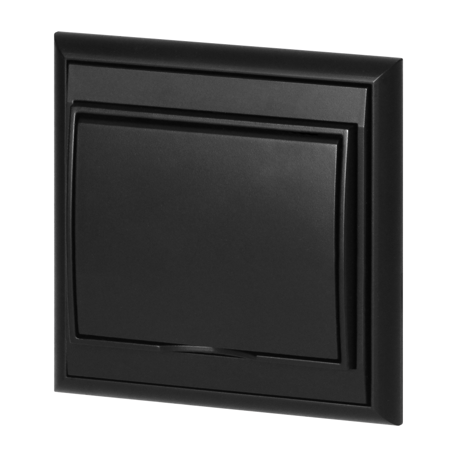 Flush-mounted single socket 2P+E, weather proof with cover Luna, 16A, 250V, PT-16LH, black