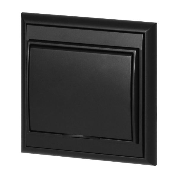 Flush-mounted single socket 2P+E, weather proof with cover Luna, 16A, 250V, PT-16LH, black