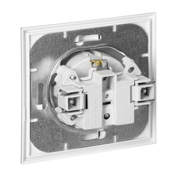 Flush-mounted single socket 2P+E, Schuko Luna, 16A, 250V, PT-17L, silver
