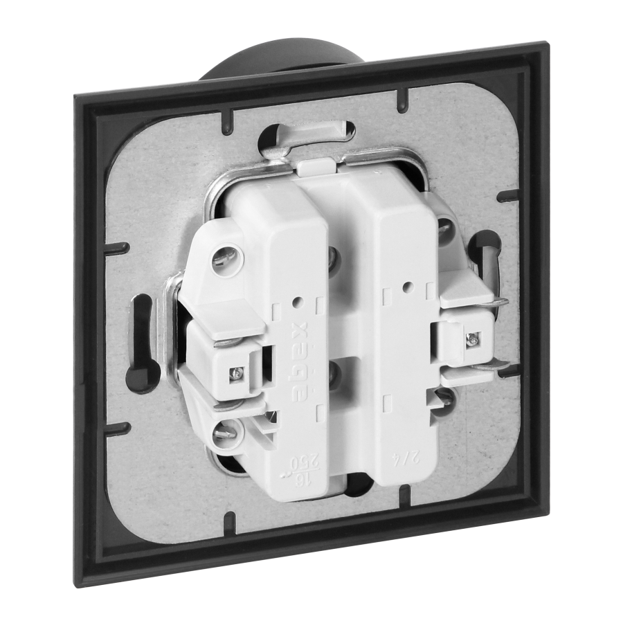 Flush-mounted double socket 2x2P+E Luna, 16A, 250V, PT-6LR, black/gold