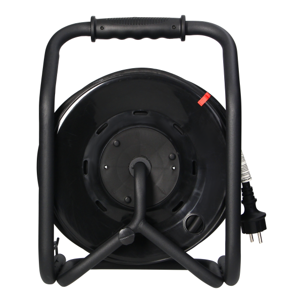 Cable reel, rubber cord, IP44, H07RN-F 3x2.5mm² - 40m, 4 x 2P+E (schuko) fixed sockets