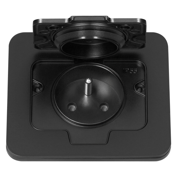 Hermetic socket, rectangular, IP55, black