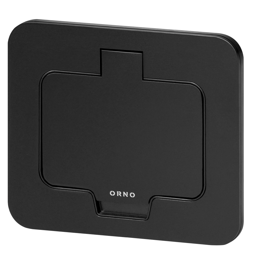 Hermetic socket, rectangular, IP55, black